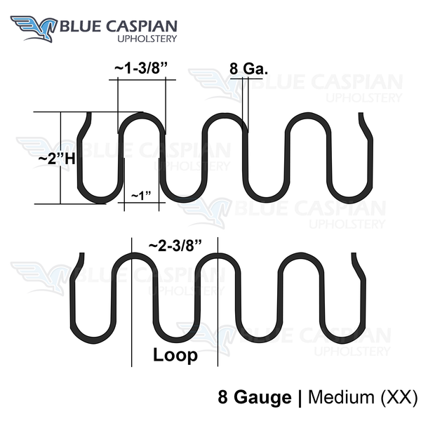 120'- 8-gauge-Medium Zig Zag Upholstery Spring (Roll) Made In